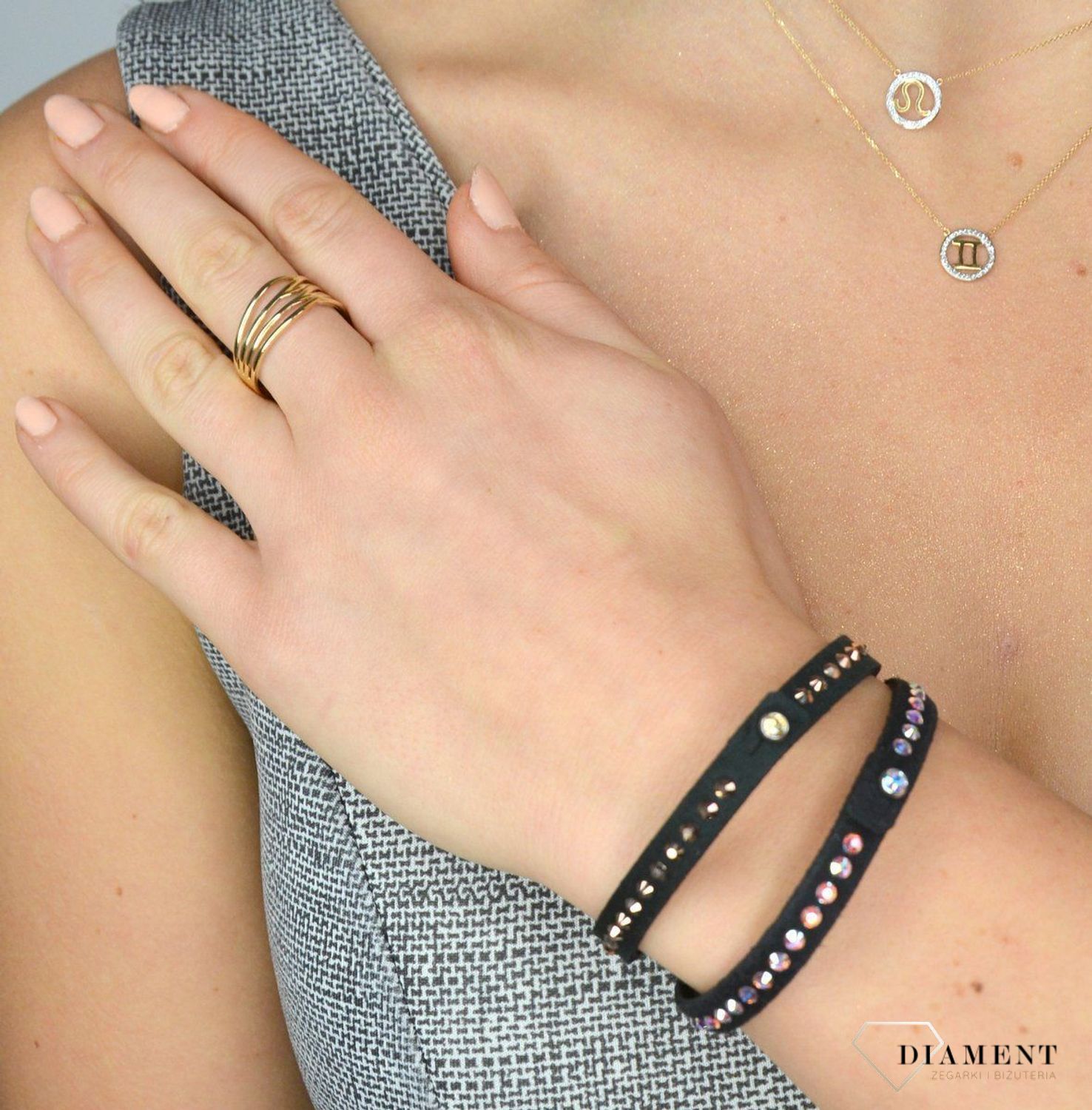 Złoty pierścionek 585 'złota plecionka' DIA-PRS-1727-585.jpg