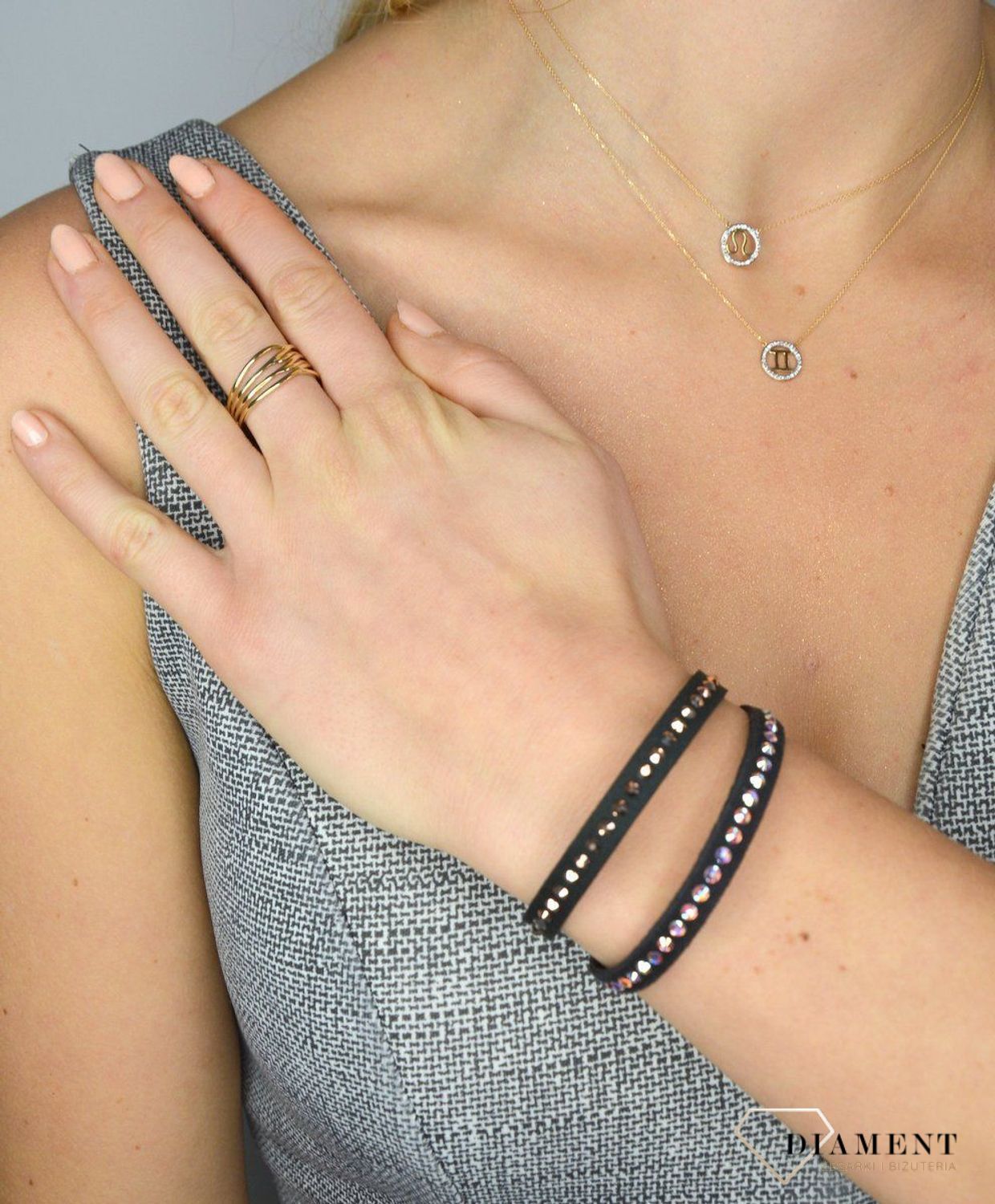 Złoty pierścionek 585 'złota plecionka' DIA-PRS-1727-585.jpg