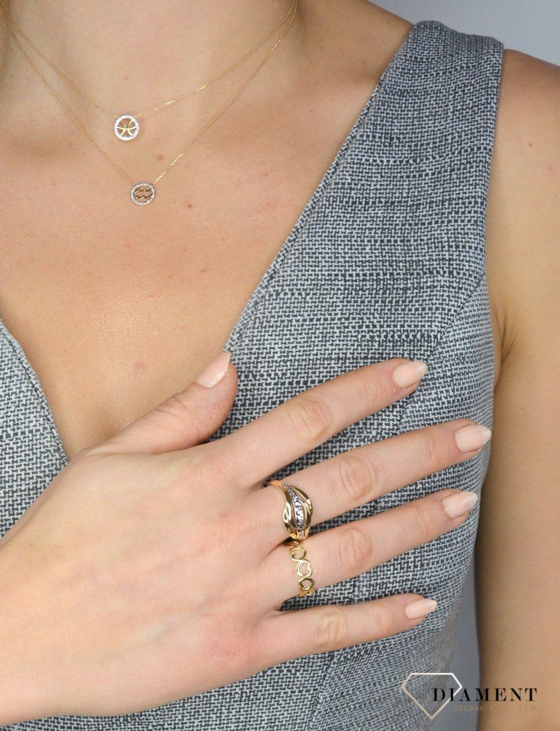 Pierścionek złoty 585 przeplatany białym złotem DIA-PRS-1728-585.jpg