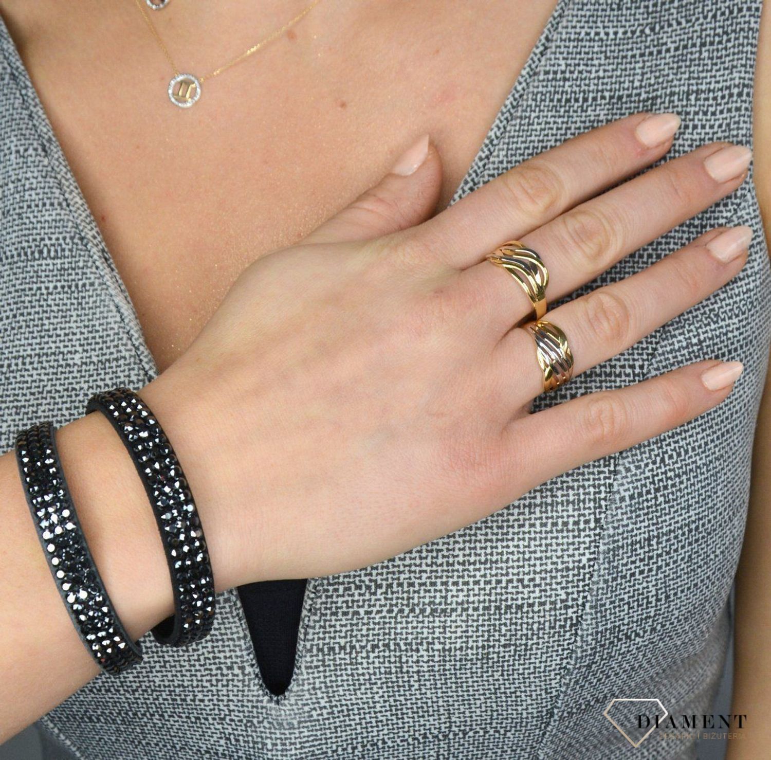 Złoty pierścionek 585 żółte i białe złoto DIA-PRS-1730-585.jpg