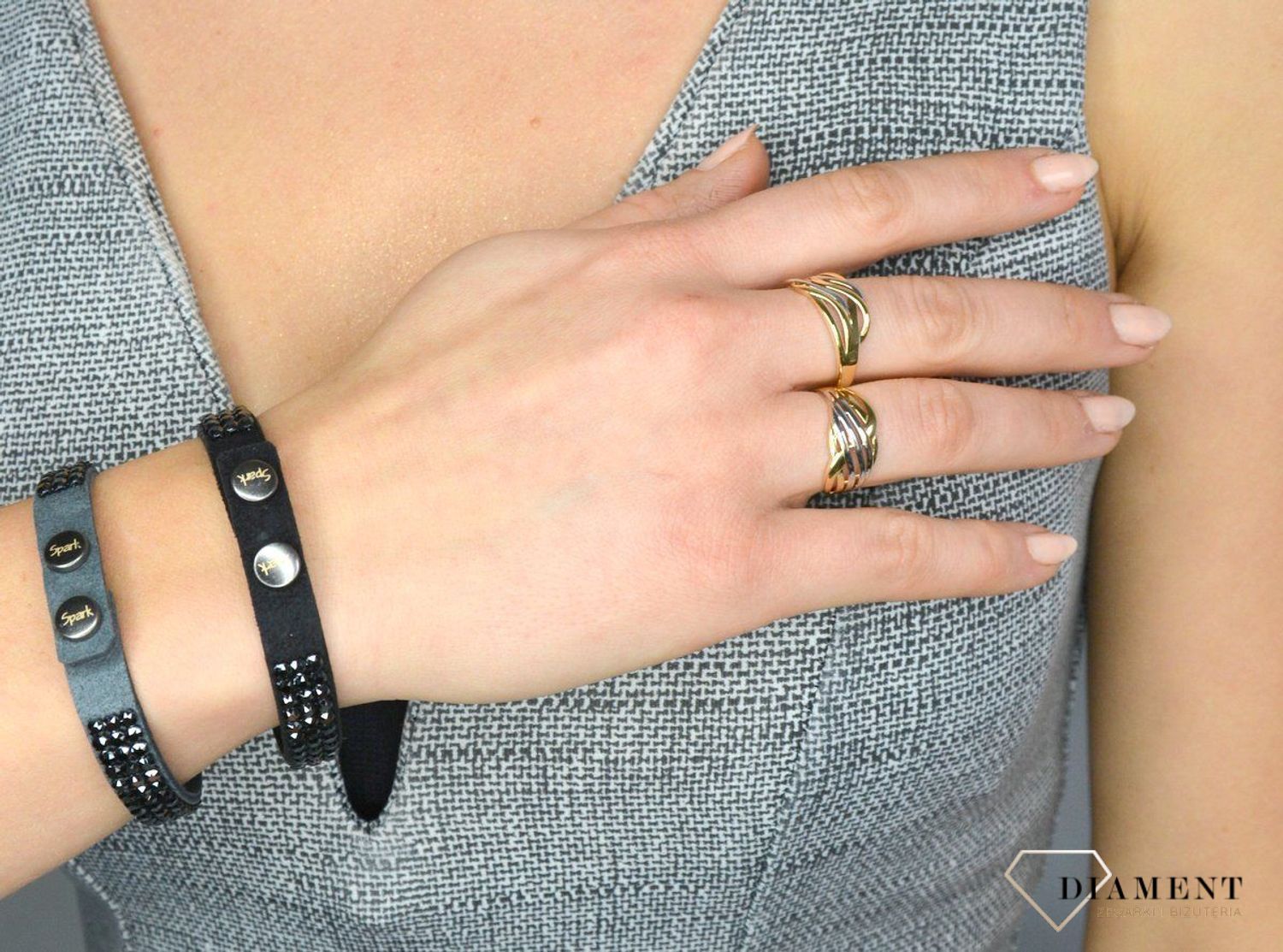 Złoty pierścionek 585 żółte i białe złoto DIA-PRS-1730-585.jpg