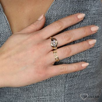 Złoty pierścionek 585 obrączka z serduszek wykonany ze złota próby 585 DIA-PRS-1733-585 ✓Prezent dla ukochanej ✓Złote Pierścionki (6).JPG