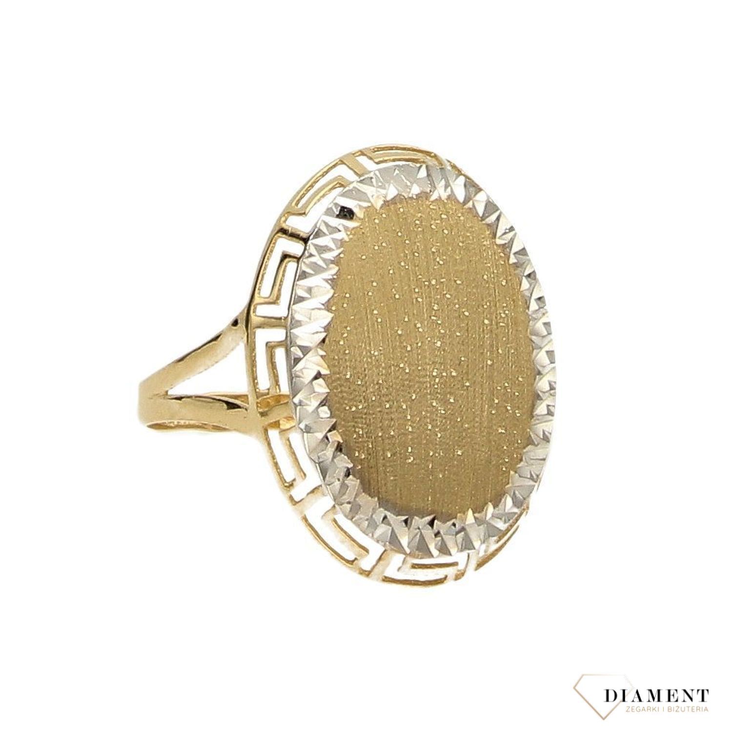Złoty pierścionek 585 owalna 'Droga grecka' DIA-PRS-1738-585.jpg
