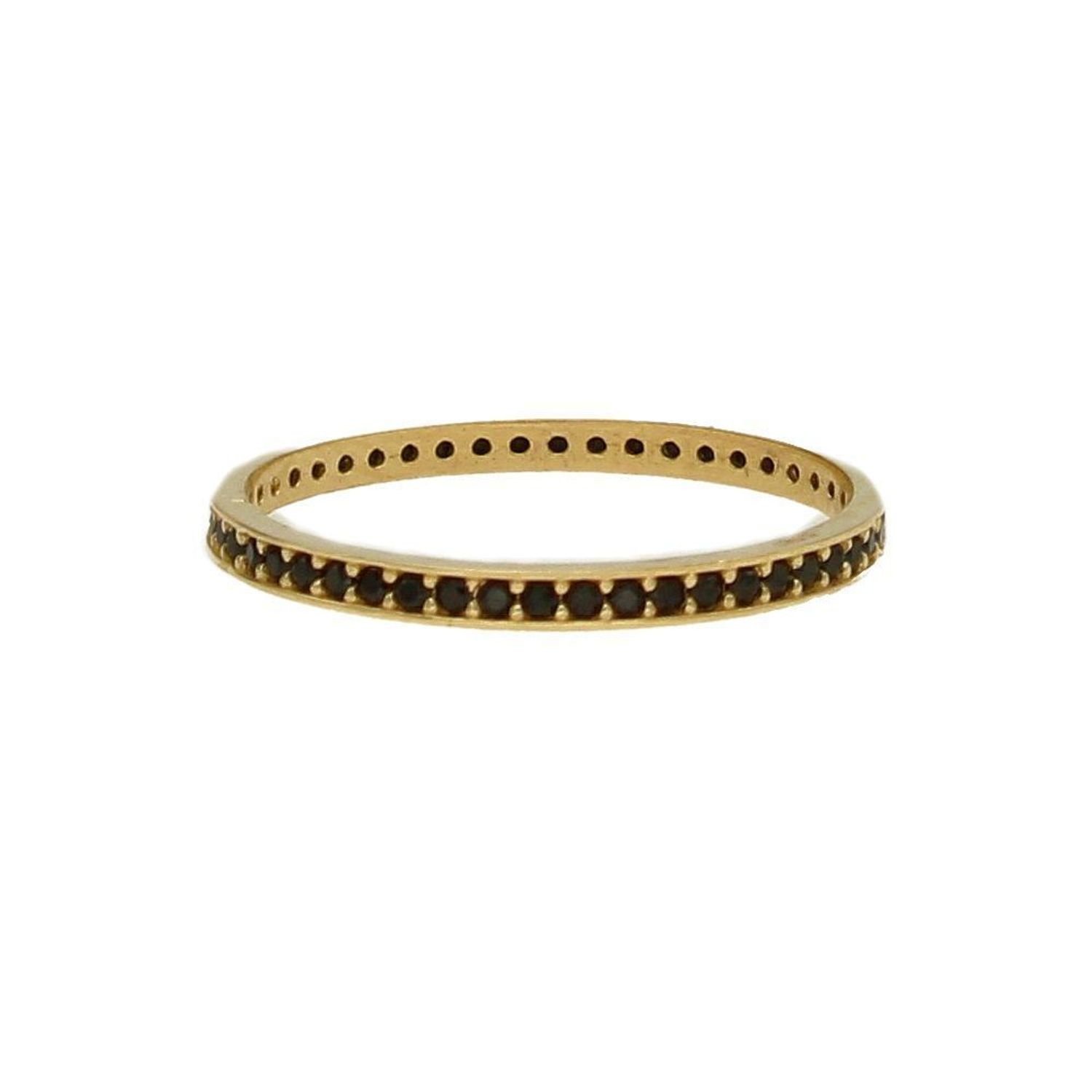 Złoty pierścionek 585 obrączka z czarnymi cyrkoniami wykonany ze złota próby 585 DIA-PRS-1749-585.jpg