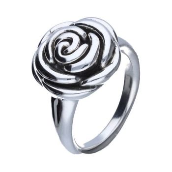 Pierścionek srebrny damski Kwitnąca mała róża 925 DIA-PRS-17643R-925. Duży pierścionek. Prezent na walentynki. Pokaźna biżuteria. Biżuteria z różą. Darmowa dostawa.jpg