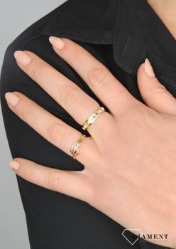 Złoty pierścionek obrączka 585 różaniec z krzyżem z białego złota DIA-PRS-1778-585 💎 Złoty pierścionek z motywem różańca 💎 (3).JPG