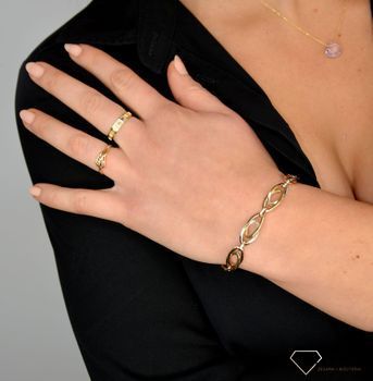 Złoty pierścionek obrączka 585 różaniec z krzyżem z białego złota DIA-PRS-1778-585 💎 Złoty pierścionek z motywem różańca 💎 (5).JPG