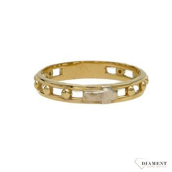 Złoty pierścionek 585 różaniec DIA-PRS-1780-585.jpg