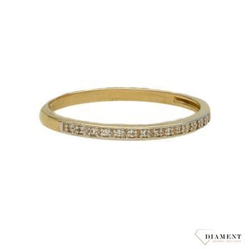 Złoty pierścionek 585 obrączka biała cyrkonia DIA-PRS-1787-585.jpg
