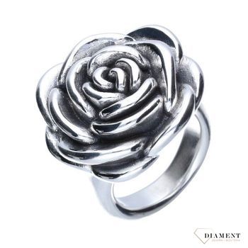 Pierścionek damski srebrny Kwitnąca róża 925 DIA-PRS-19006R-925. Duży pierścionek. Prezent na walentynki. Pokaźna biżuteria. Biżuteria z różą. Darmowa dostawa.jpg