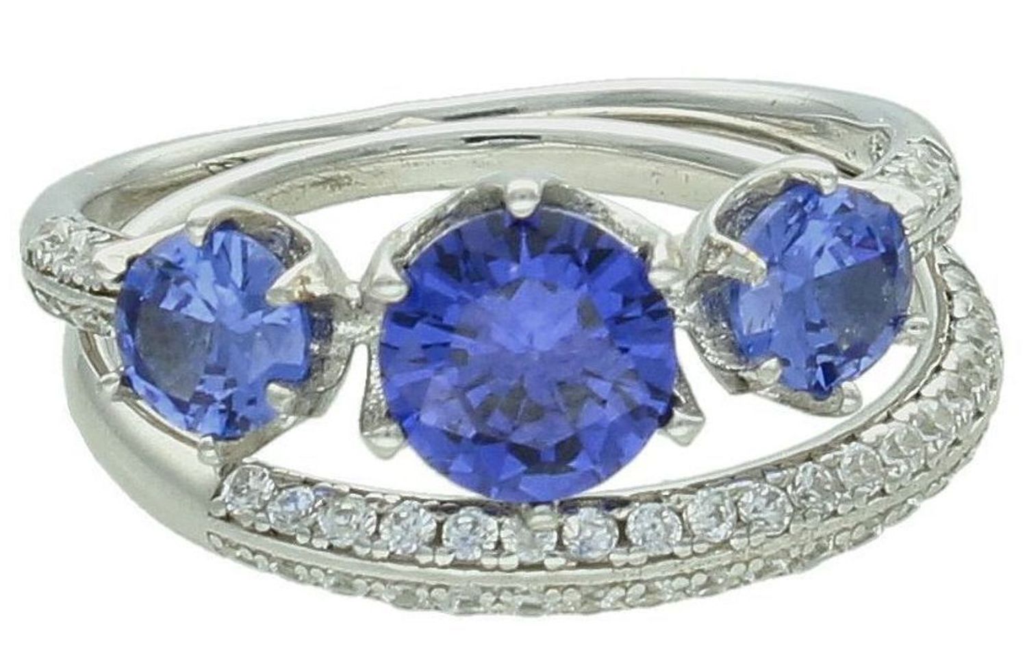 Srebrny pierścionek damski 925 czarno-białe cyrkonie DIA-PRS-7395-925. Srebrny pierścionek damski. Srebrny.jpg