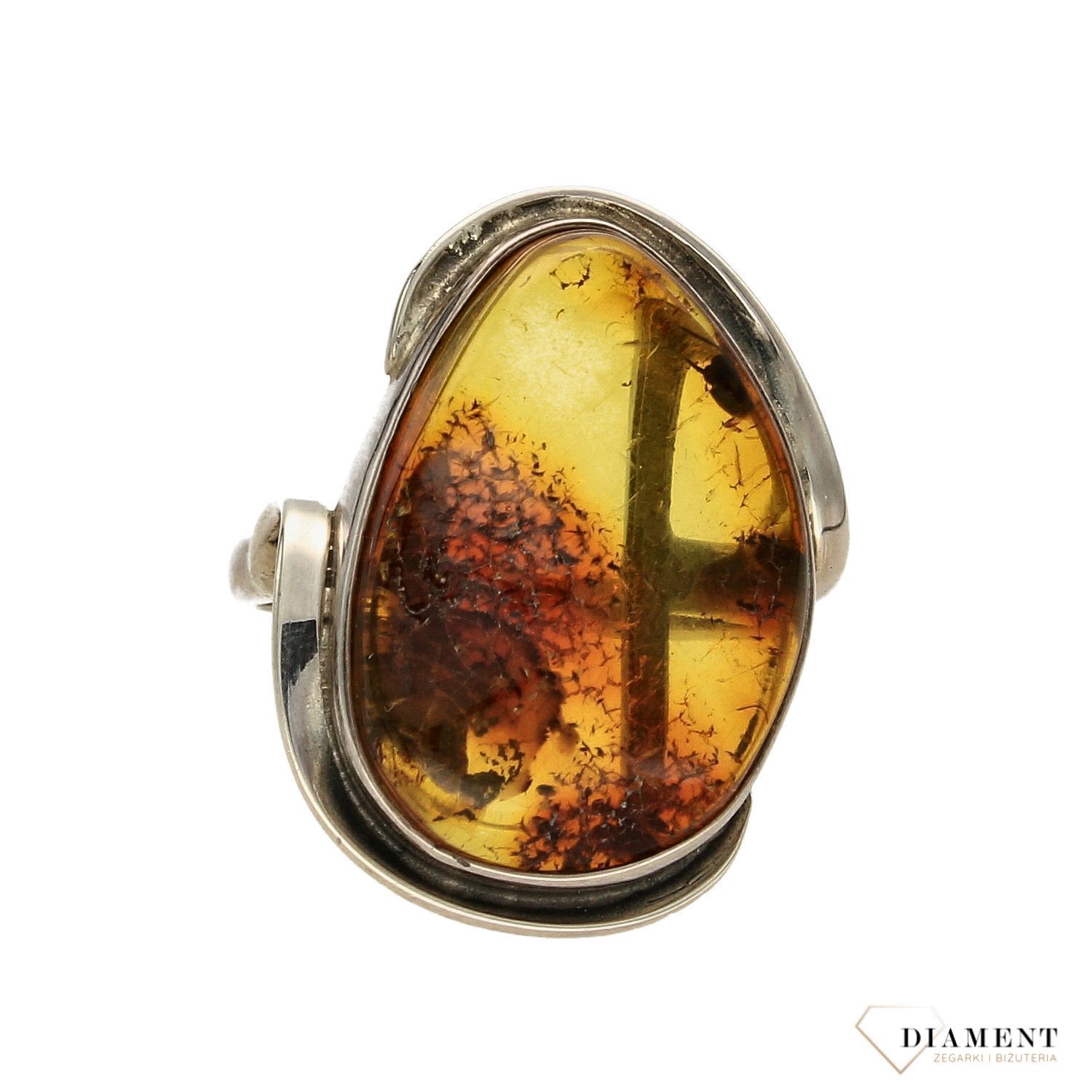Srebrny pierścionek jasny bursztyn ze srebrem DIA-PRS-2421-925 (1).jpg