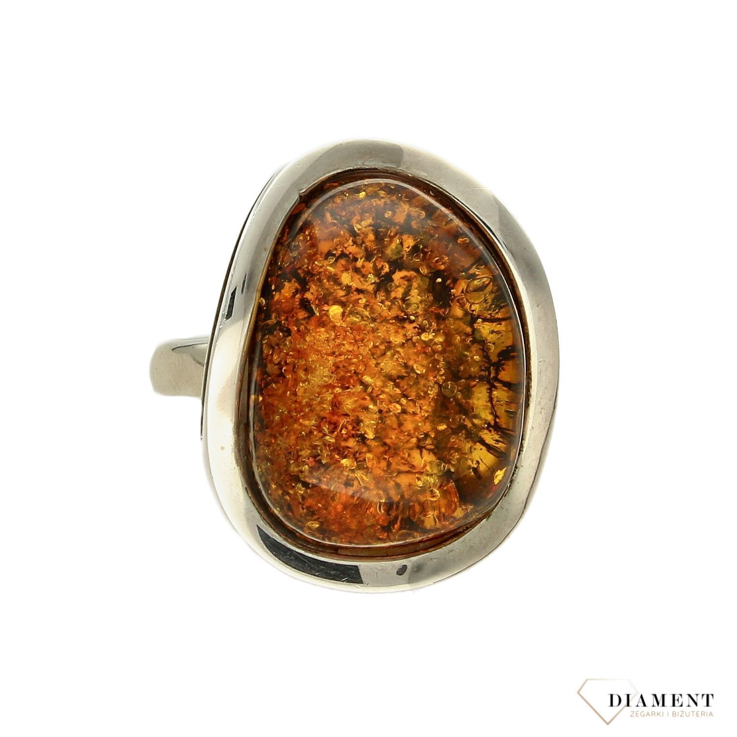 Srebrny pierścionek bursztyn w srebrnej oprawie DIA-PRS-2428-925 (2).jpg
