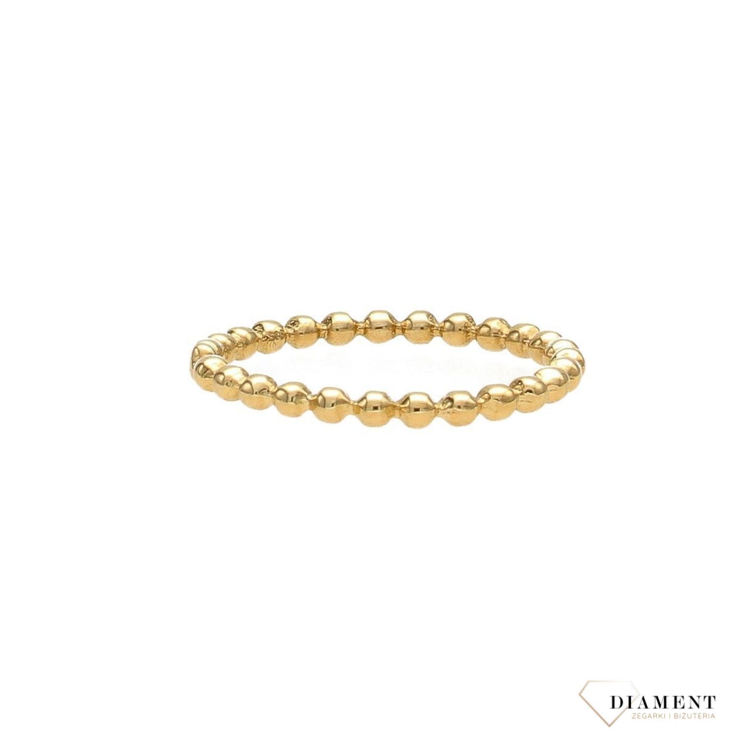 Złoty pierścionek 585 kuleczki DIA-PRS-2680-585.jpg