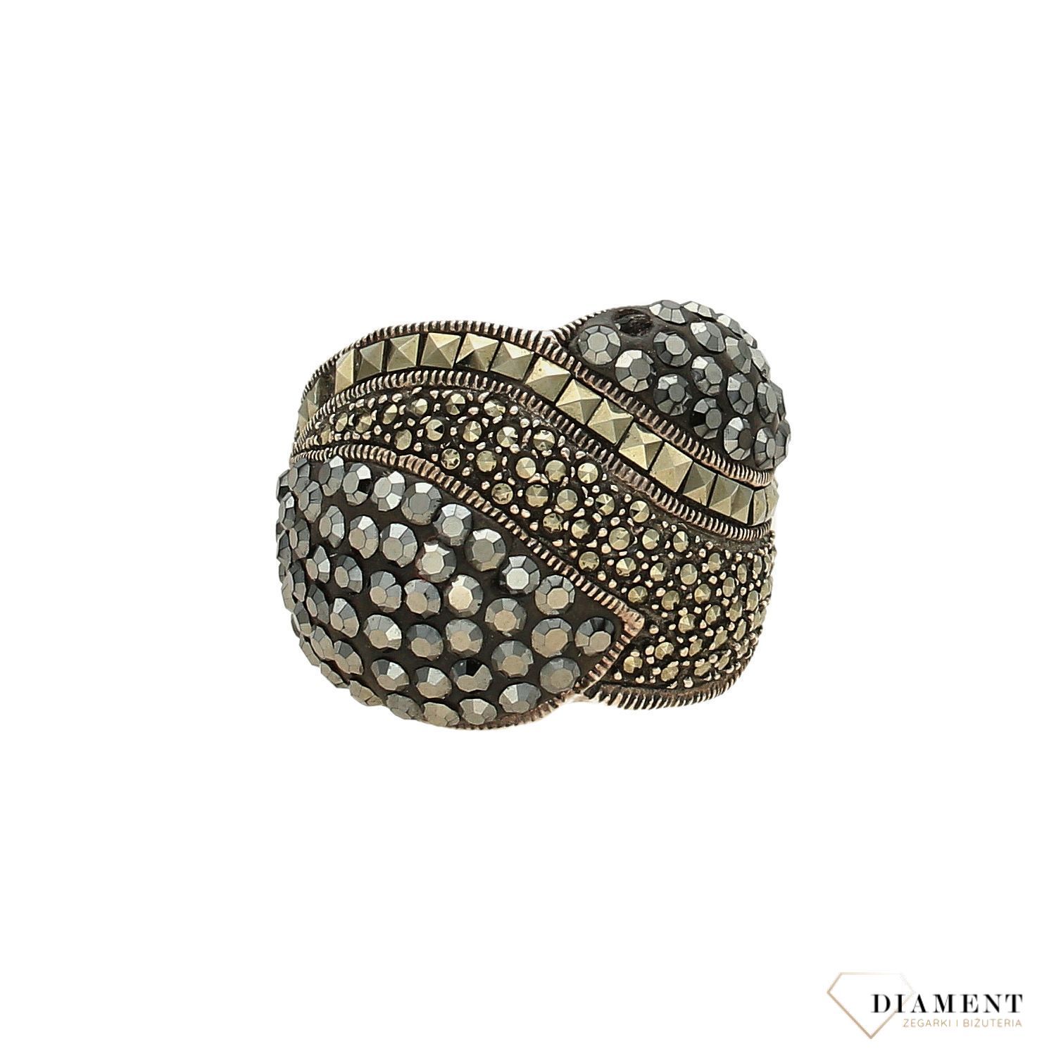 Srebrny pierścionek szeroki z markazytami DIA-PRS-3283-925.jpg