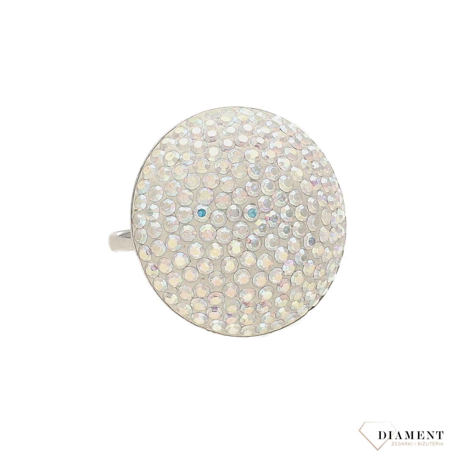 Szeroki, srebrny pierścionek z białymi kryształami DIA-PRS-3298-925.jpg