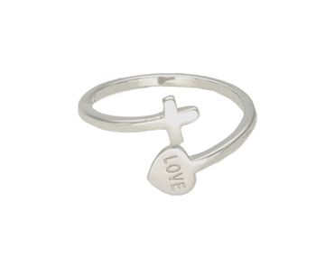 Srebrny pierścionek regulowany serce i krzyżyk DIA-PRS-33535-925.  Klasyczny srebrny pierścionek to dodatek, który sprawdzi się w każdej stylizacji, dlatego każda kobieta powinna mieć go w swojej kolekcji. Pierścionek regulo.jpg