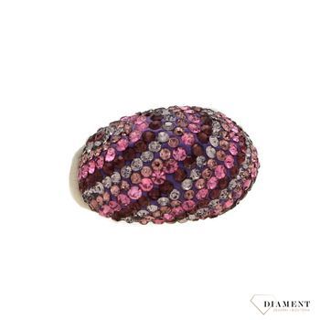 Srebrny pierścionek różowe kryształy Swarovskiego DIA-PRS-3370-925 (1).jpg