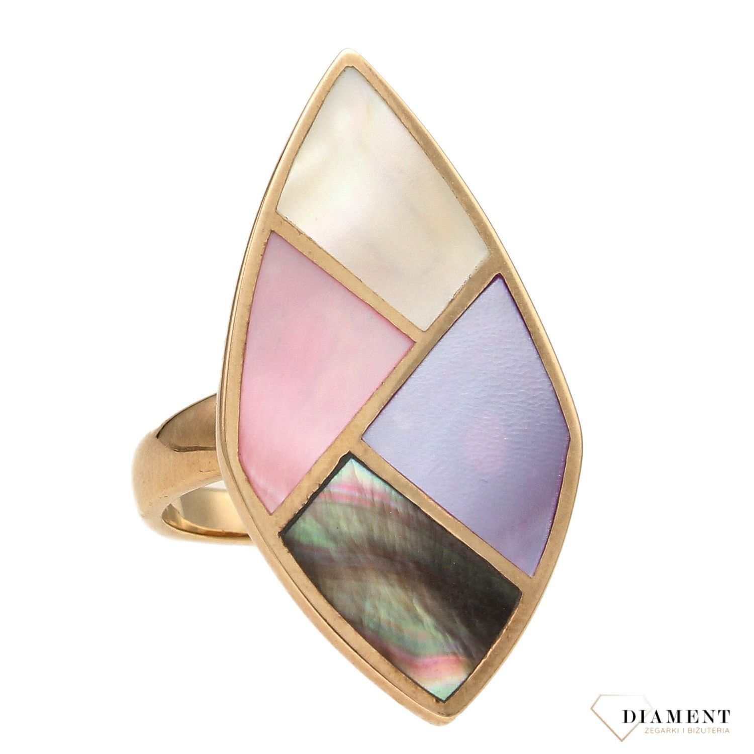 Srebrny pierścionek pozłacana kolorowa masa jubilerska DIA-PRS-3627-925.jpg