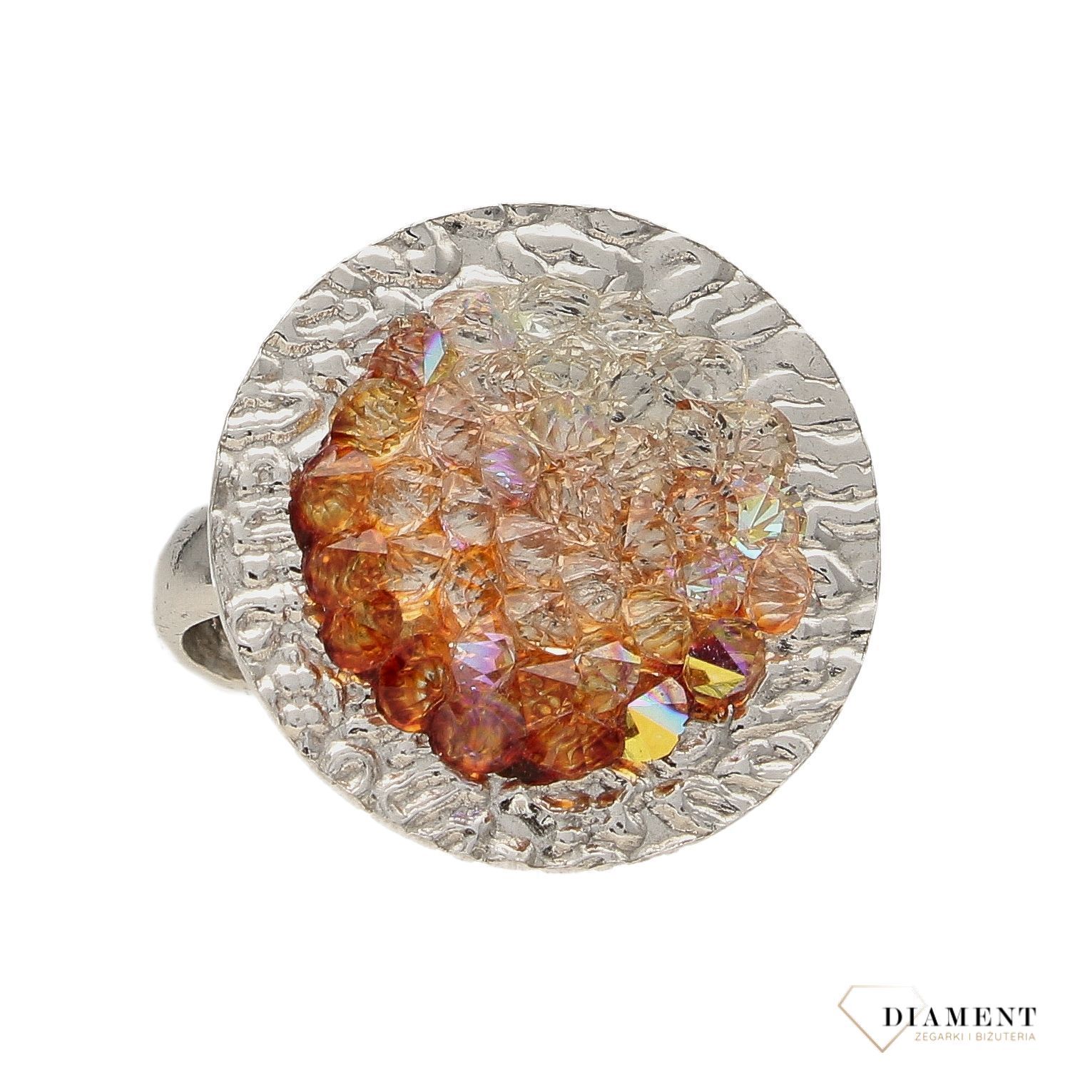 Srebrny pierścionek 925 'bursztynowy odcień i blask' DIA-PRS-3628-925.jpg