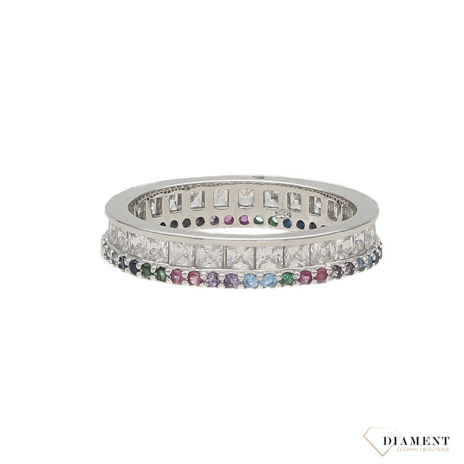 Srebrny pierścionek obrączka kolorowa cyrkonia DIA-PRS-3715-925  (1).jpg