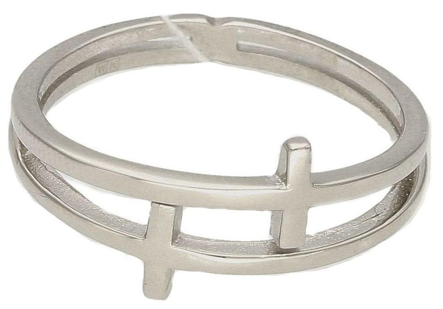 Srebrny pierścionek podwójny z motywem krzyżyka DIA-PRS-38069-925.jpg