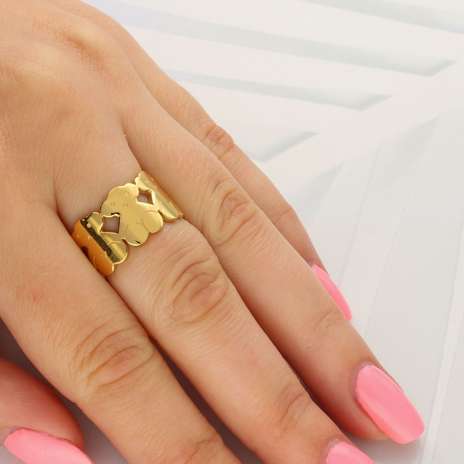 Stalowa złota obrączka 'Misie'  DIA-PRS-3865-STAL (1).jpg