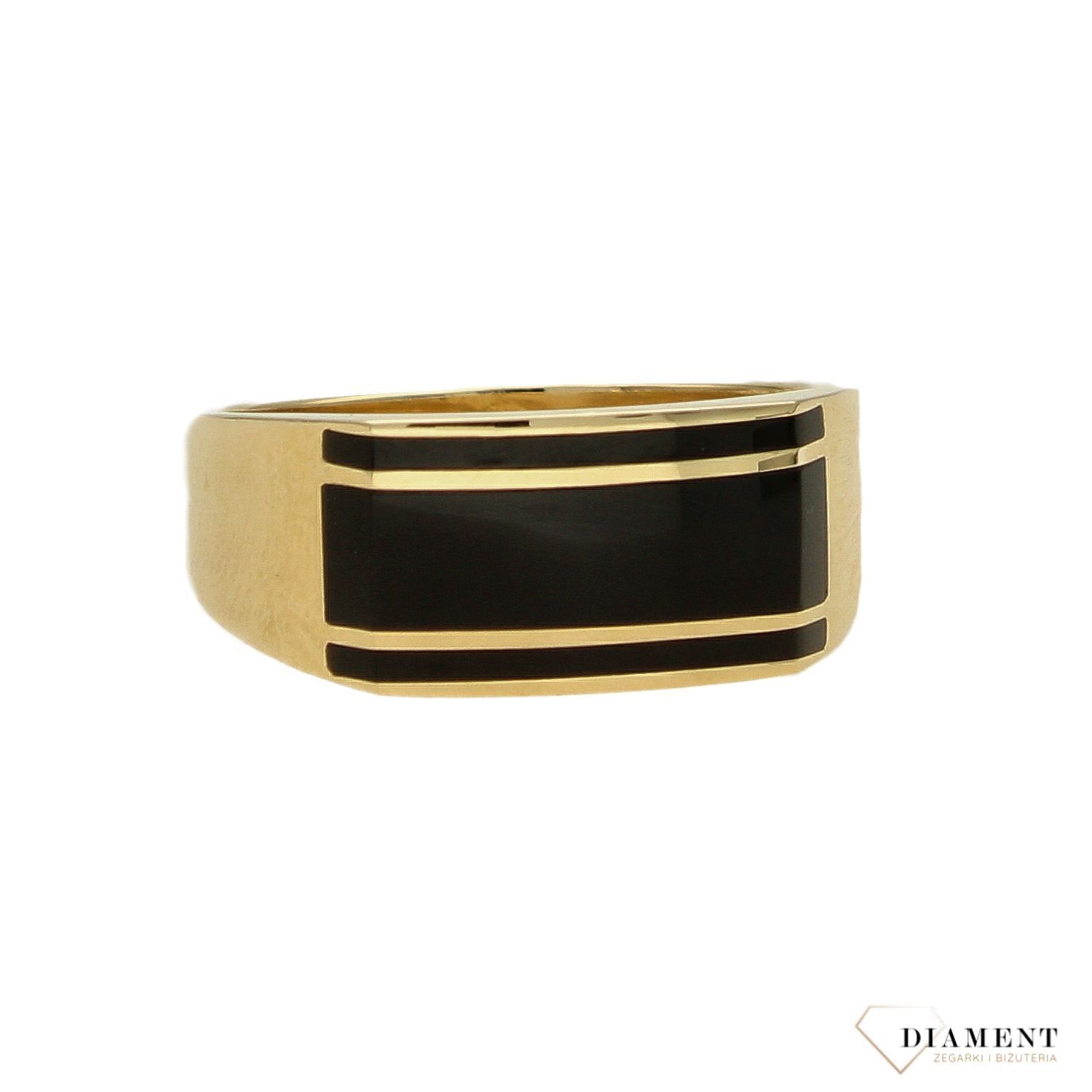Złoty sygnet męski pierścionek prostokąt z onyksem DIA-PRS-4172-585 (1).jpg