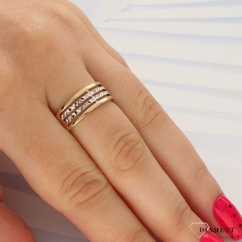Złoty pierścionek 585 grawerowane białe złoto DIA-PRS-4233-585 (2).jpg