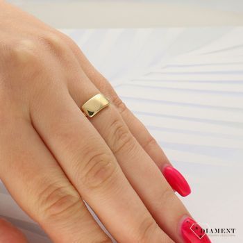 Złoty pierścionek z ozdobną gładką blaszką DIA-PRS-4315-585 (2).jpg