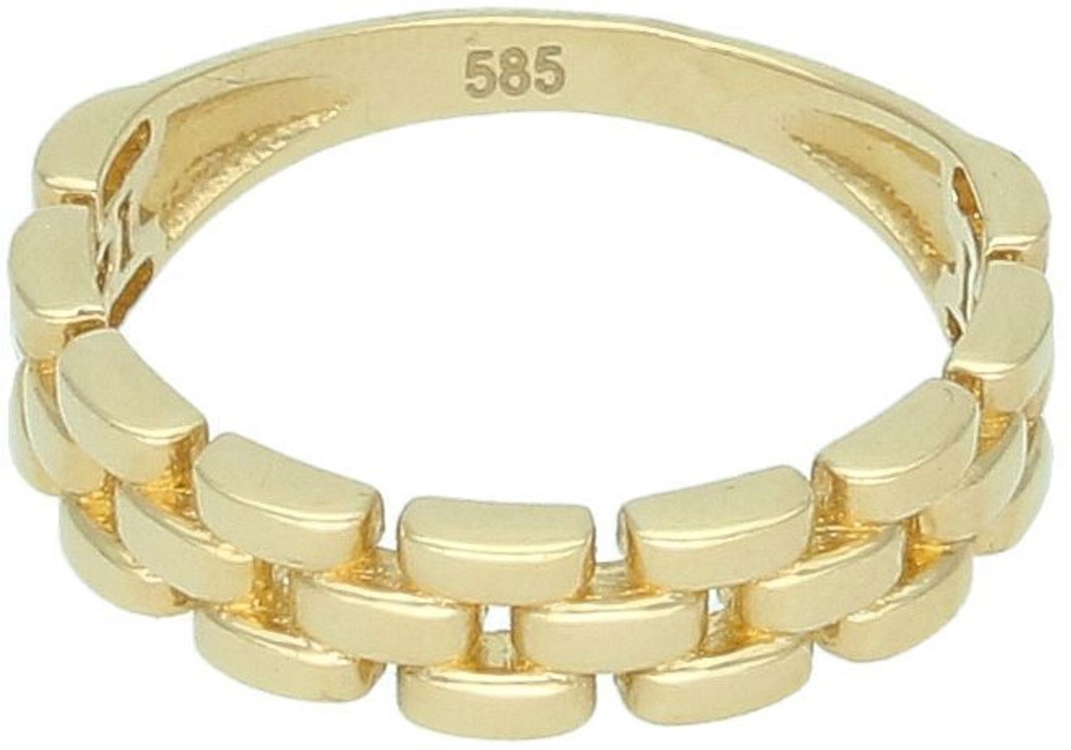 Złoty pierścionek damski próba 585, model DIA-PRS-4462-585, 2,49 g, szerokość górnej części pierścionka 4 mm, szerokość dolnej szyny pierścionka 2 mm. 1.jpg