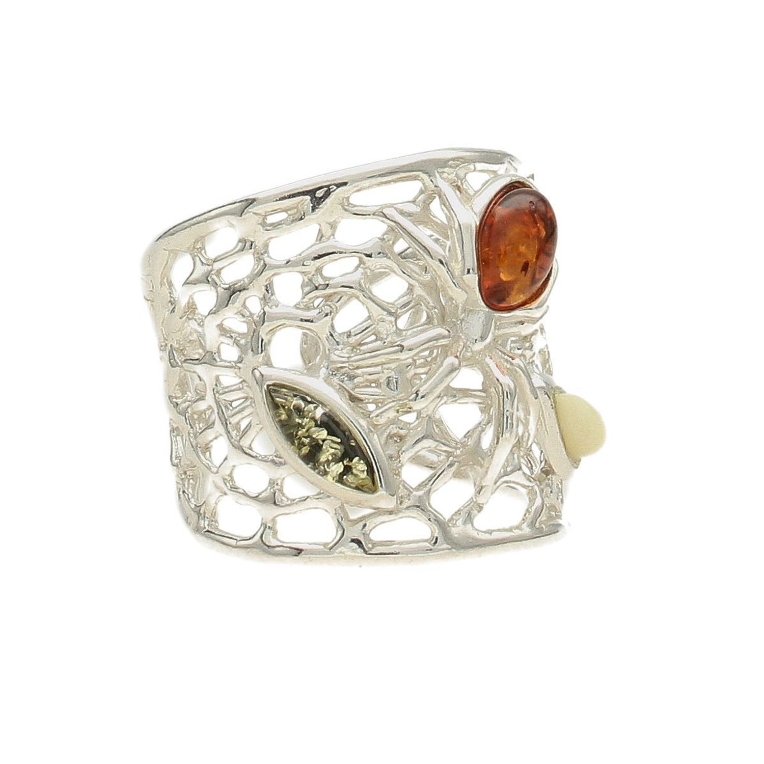 Pierścionek srebrny 925 'Bursztynowy pająk' DIA-PRS-4510-925 (1).jpg