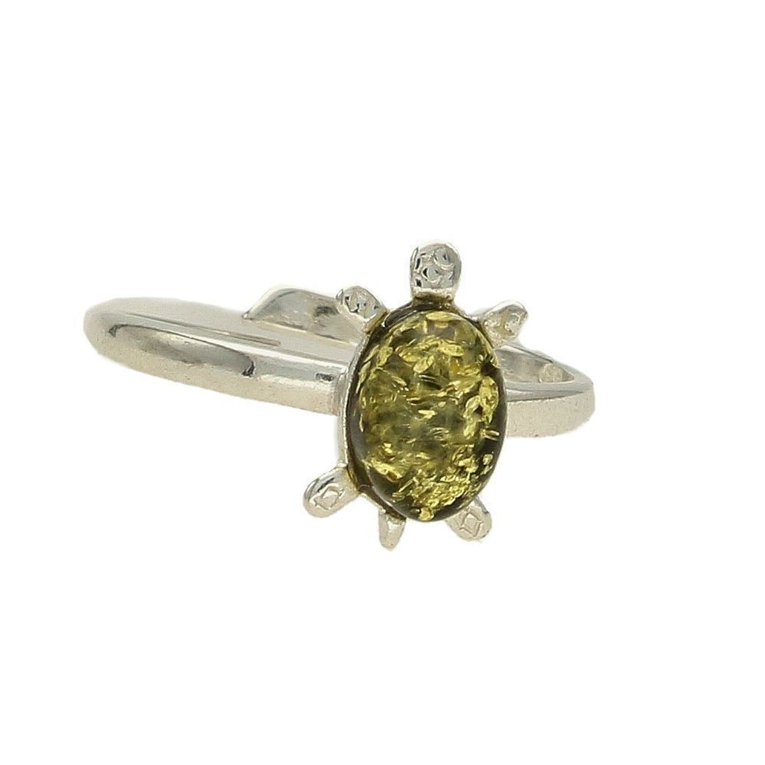 Srebrny pierścionek 925 'Żółw z zielonego bursztynu' DIA-PRS-4524-925 (1).jpg