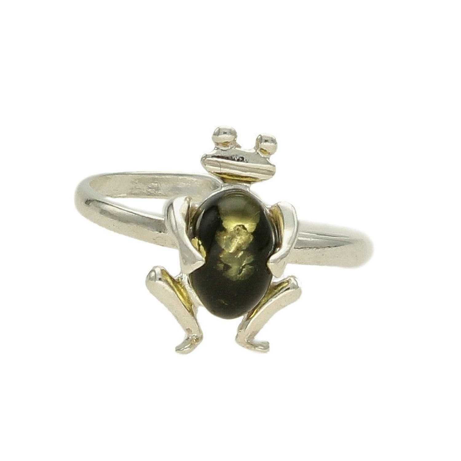 Srebrny pierścionek 925 'Bursztynowa żabka' DIA-PRS-4525-925 (1).jpg