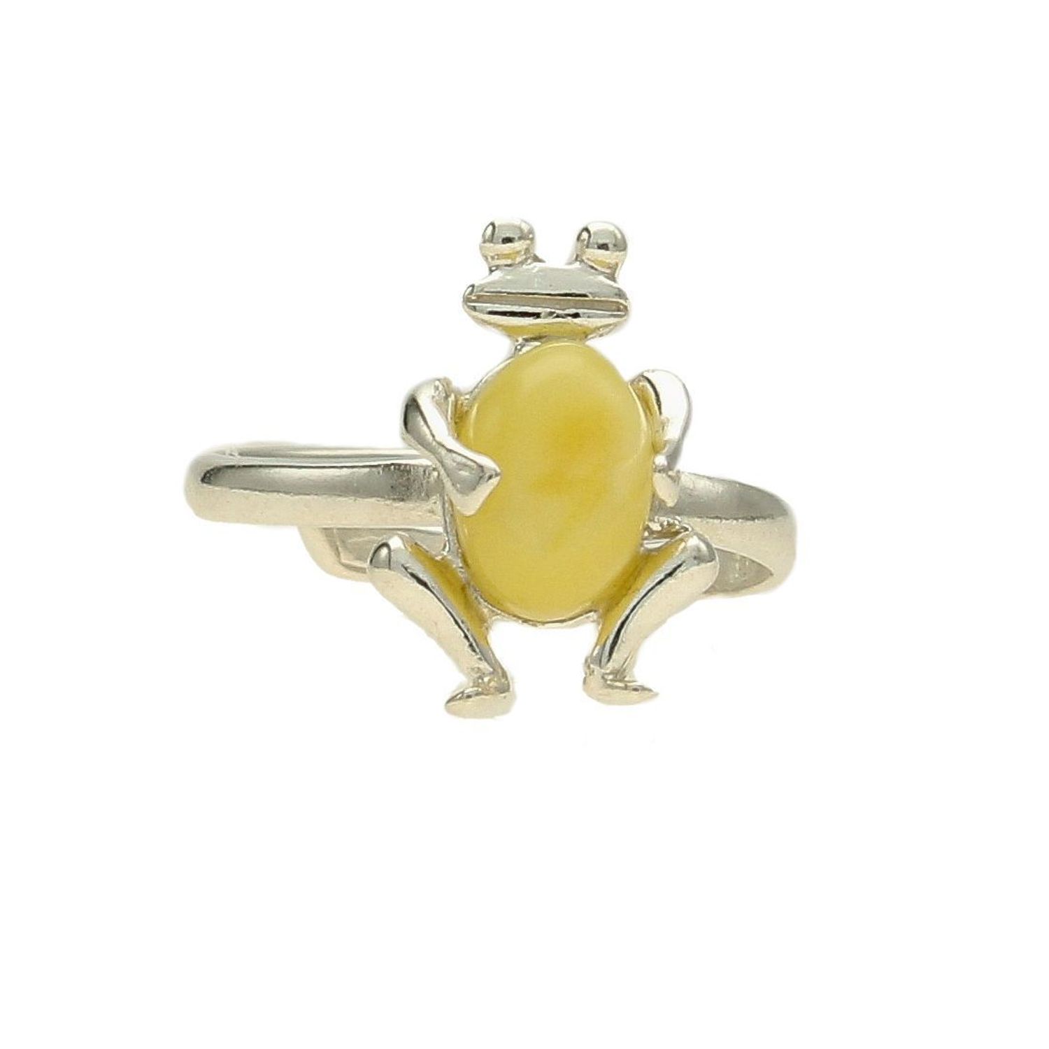 Srebrny pierścionek 925 'Żabka z miodowym bursztynem' DIA-PRS-4527-925 (2).jpg