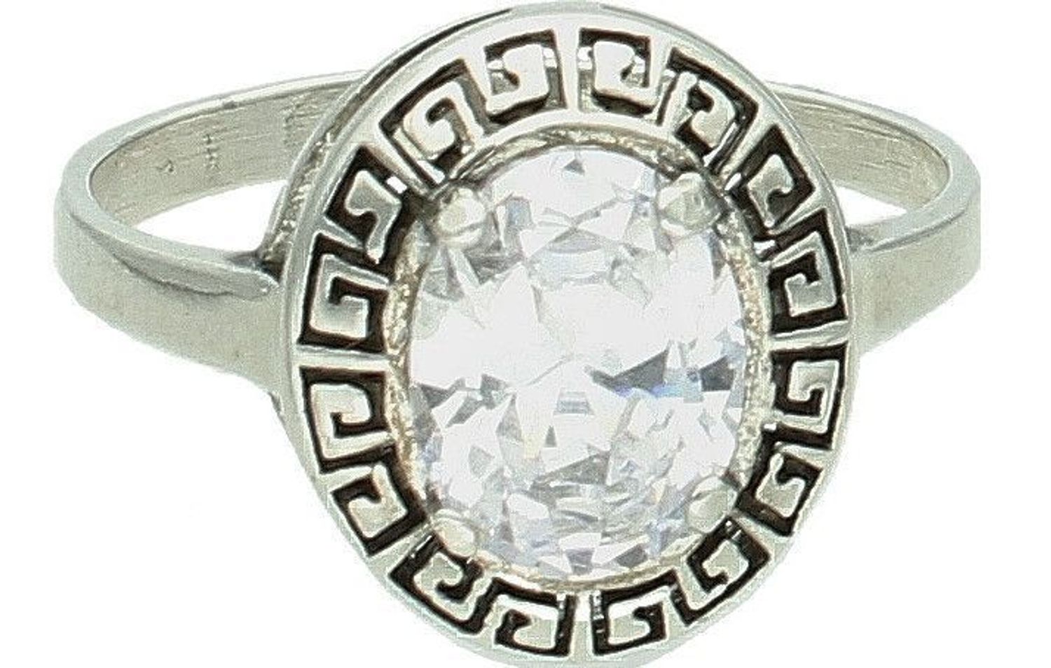 Srebrny pierścionek damski 925 z dużą cyrkonią i wzorem drogi greckiej rozmiar 18 DIA-PRS-4657-925 (2).jpg