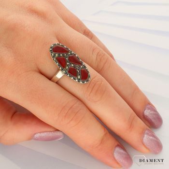 Srebrny pierścionek Markazyty i Karneol 925 DIA-PRS-4987-925 (2).jpg