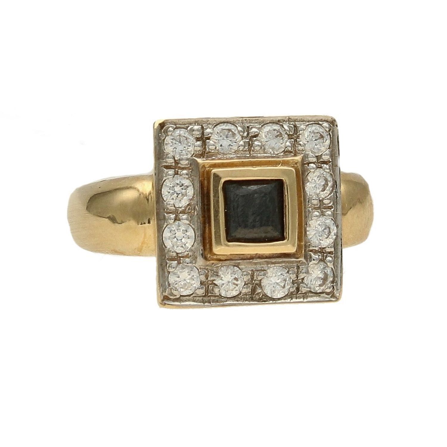 Złoty pierścionek 585 kwadrat z białą i czarną cyrkonią DIA-PRS-5017-585 (1).jpg