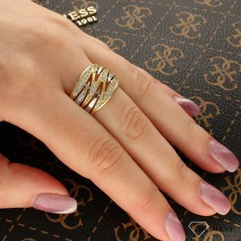Złoty pierścionek bicolor z cyrkonią DIA-PRS-5041-585 (2).jpg