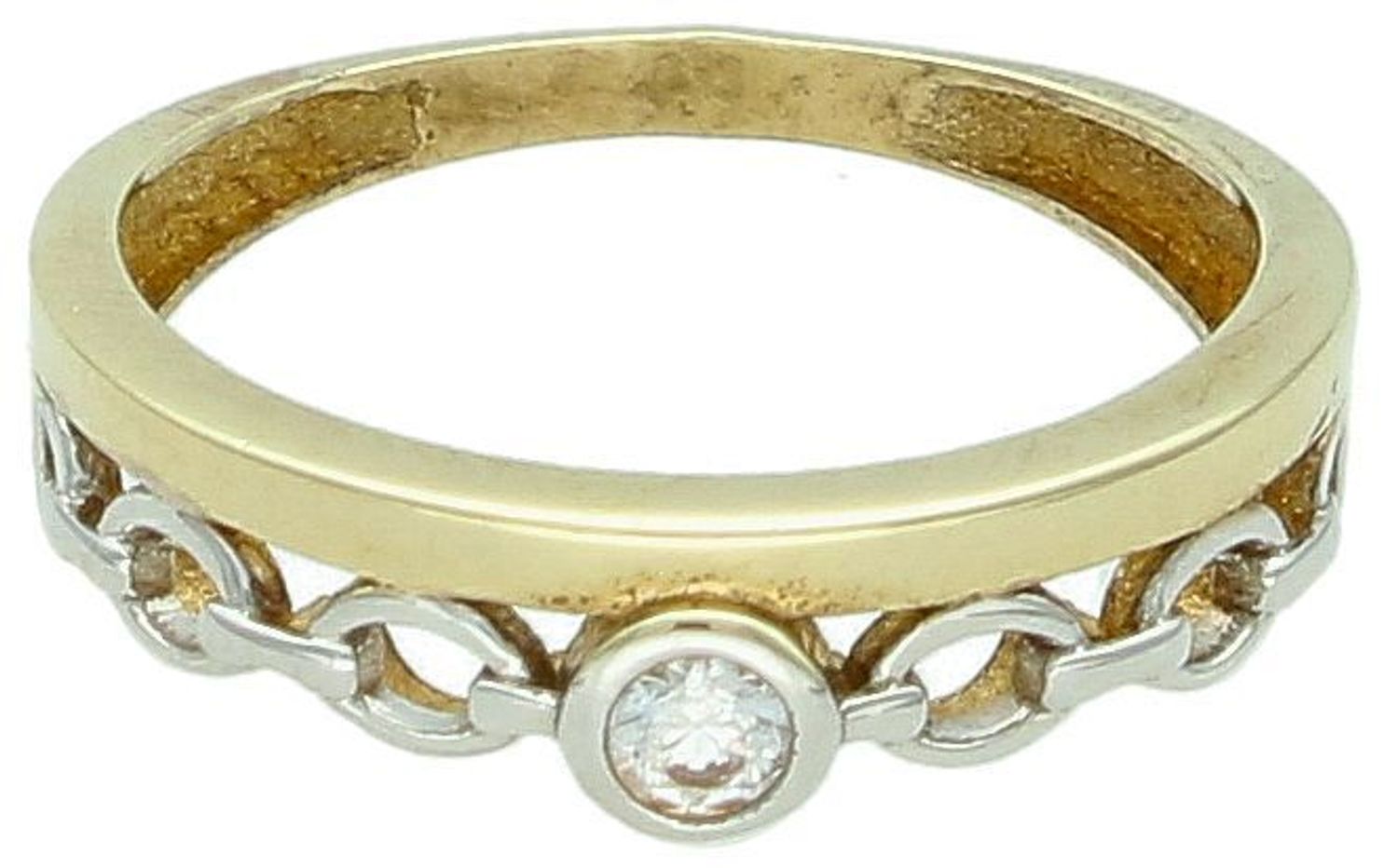 Złoty podwójny pierścionek 'Plecionka z cyrkonią'.jpg