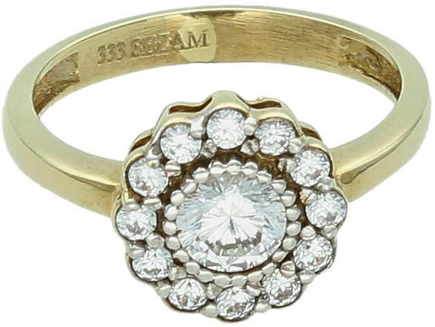 Złoty pierścionek 333 'Oszałamiający kwiat' DIA-PRS-5116-333. Złoty pierścionek w przepięknej odsłonie świetnie się sprawdzi na prezent z okazji urodzin1.jpg