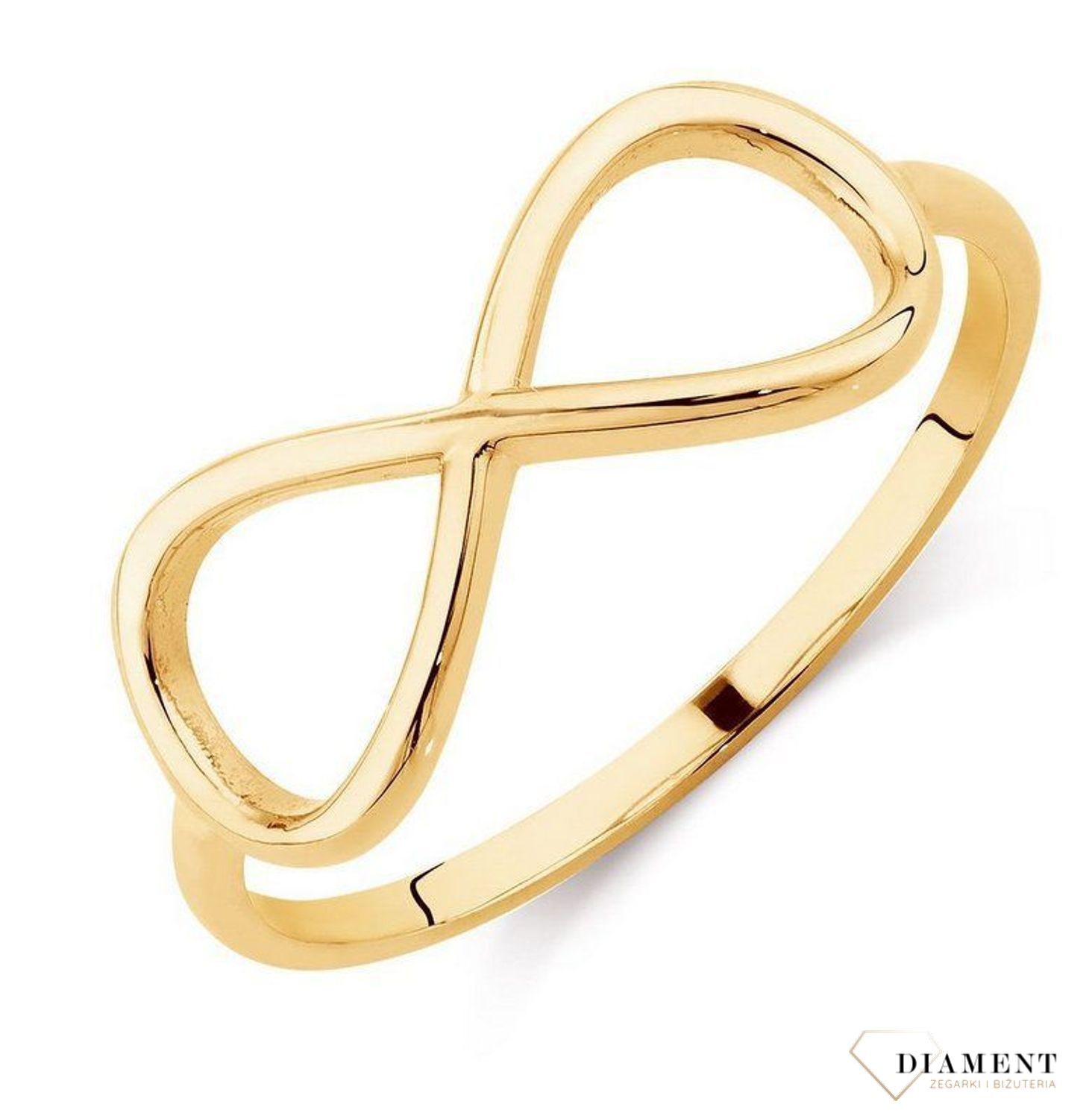 Złoty pierścionek znak nieskończoności DIA-PRS-5120-333.jpg