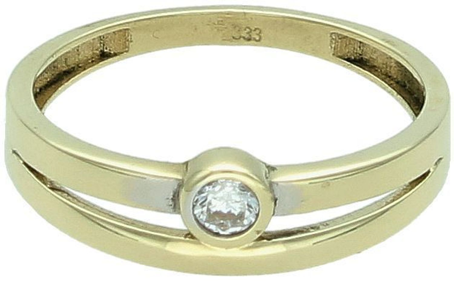 Złoty pierścionek damski podwójny z cyrkonią rozmiar 12 DIA-PRS-5124-333✨ Złote pierścionki Apart. Biżuteria Apart💎 Połączenie podwójnej obrączki z błyszczącą cyrkonią 111.jpg