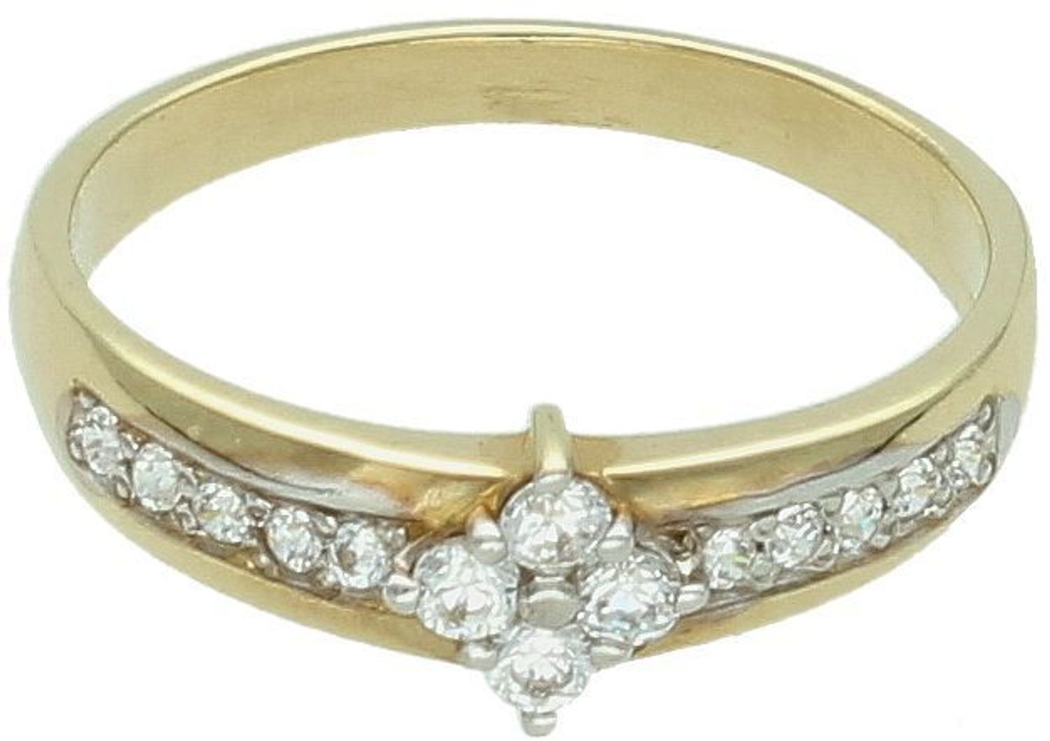 Złoty pierścionek 'Błyszczący romb' DIA-PRS-5132-375.  Złoty pierścionek w nietypowej odsłonie świetnie się sprawdzi na prezent z okazji urodzin, imienin 1.jpg