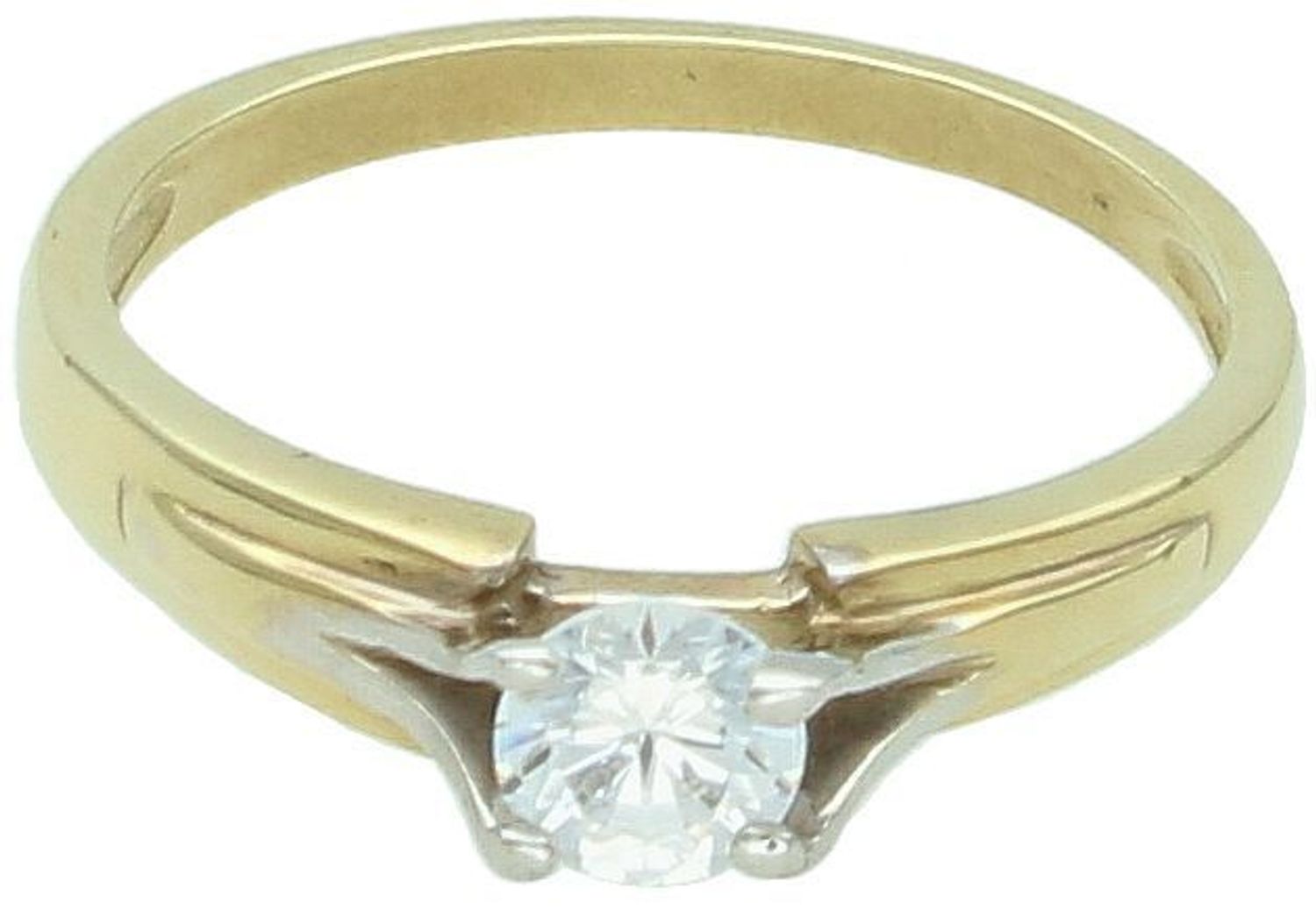 Złoty pierścionek z cyrkonią próba 333 – rozmiar 12 DIA-PRS-5133-333. Złoty pierścionek na zaręczyny, który został ozdobiony białą cyrkonią. Klasyczny pierścionek. 1.jpg