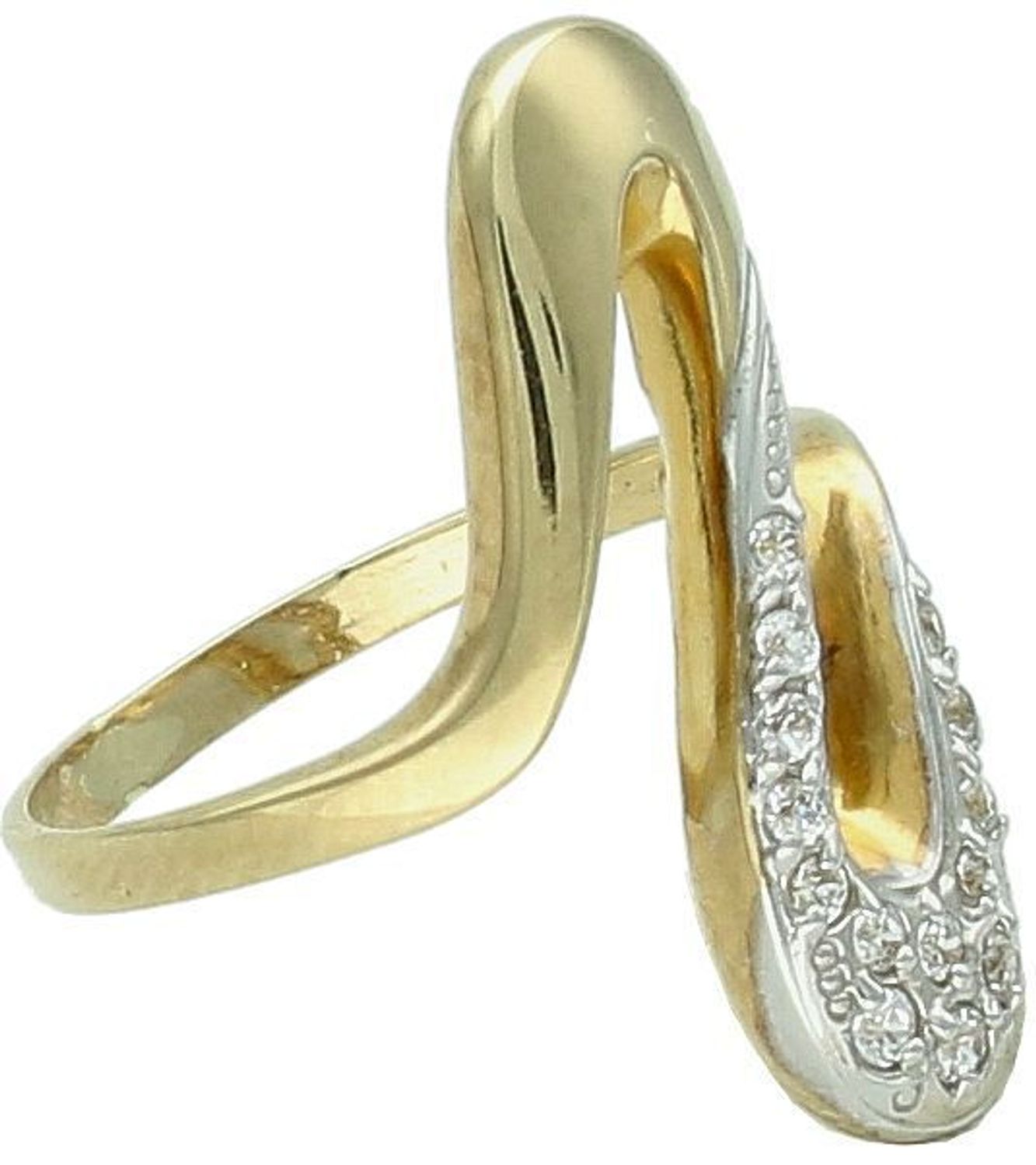 Złoty pierścionek fala z cyrkoniami.jpg