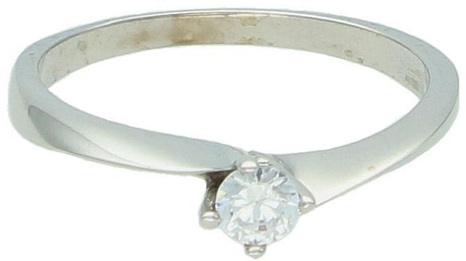 Złoty pierścionek zaręczynowy białe złoto z cyrkonią DIA-PRS-5148-333. Przepiękny pierścionek z białego złota, który został ozdobiony błyszczącą cyrkonią. Klasyczny pierścionek. Na prezent.1.jpg