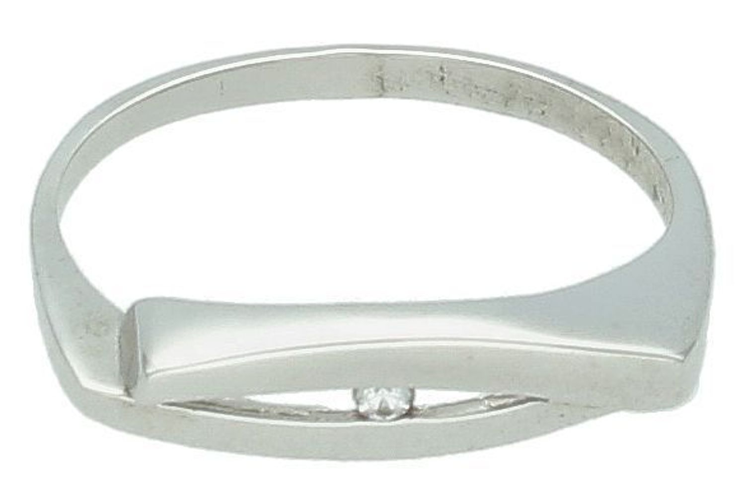 Pierścionek białe złoto 'Cyrkonia w łuku' DIA-PRS-5158-333. Przepiękny pierścionek z białego złota, który został ozdobiony błyszczącą cyrkonią. Pierścionek o nowoczesnej budowie składający 1.jpg