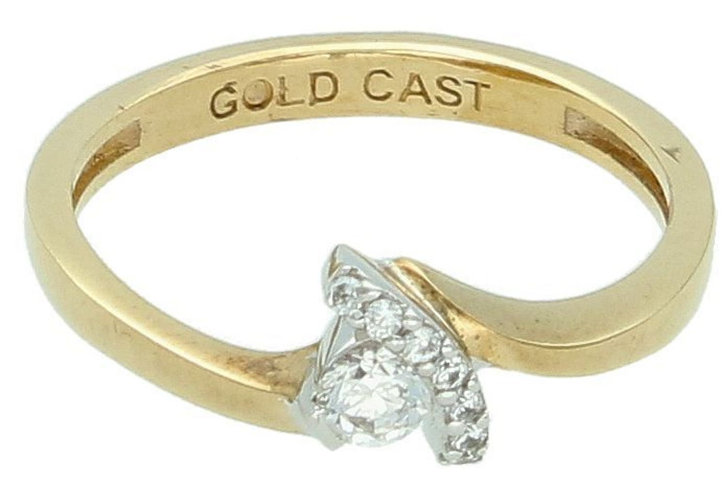 Złoty pierścionek damski zaręczynowy Blask kamieni rozmiar 14 DIA-PRS-5163-333 . złoty pierścionek o nowoczesnej odsłonie świetnie się sprawdzi na prezent z okazji urodzin, 1.jpg