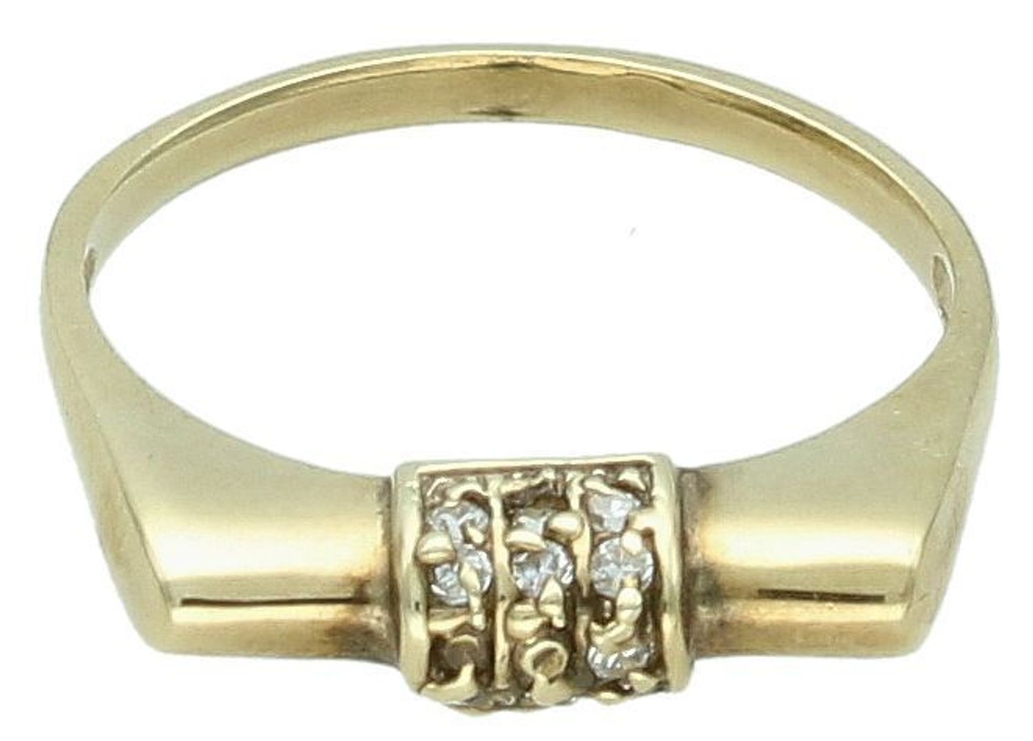 Złoty pierścionek damski pasmo cyrkonii rozmiar 15 DIA-PRS-5172-333. Przepiękny pierścionek ze złota, który został ozdobiony błyszczącą cyrkonią. Pierścionek o nietypowej 2.jpg